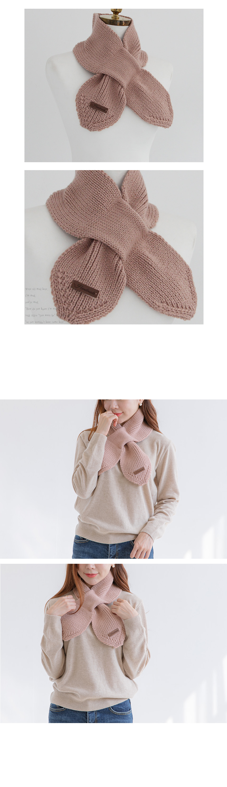 Mini Petit Shawl Knit Muffler Women Mini