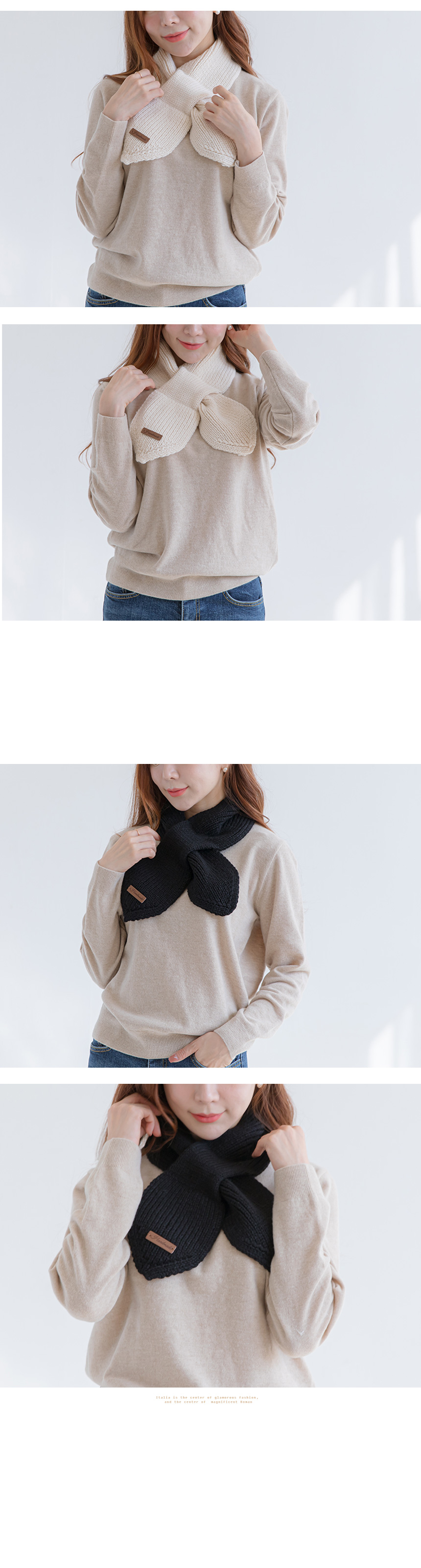 Mini Petit Shawl Knit Muffler Women Mini